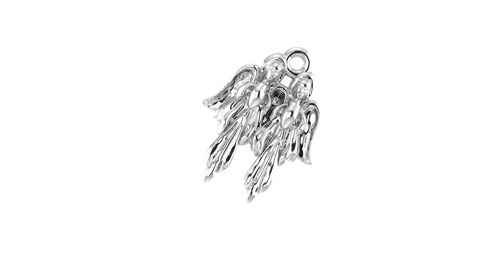 Three Angels Sculptural Relief Pendant — view 4
