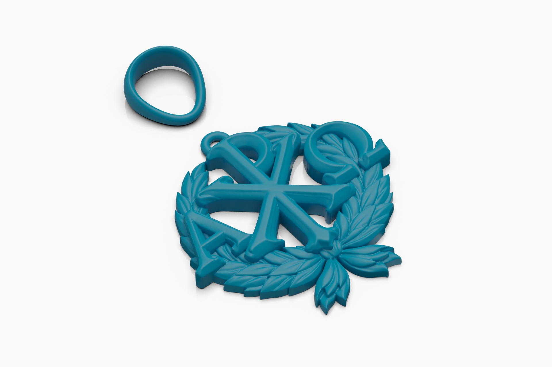 Christian Alpha Omega Chi Rho Pendant — view 8