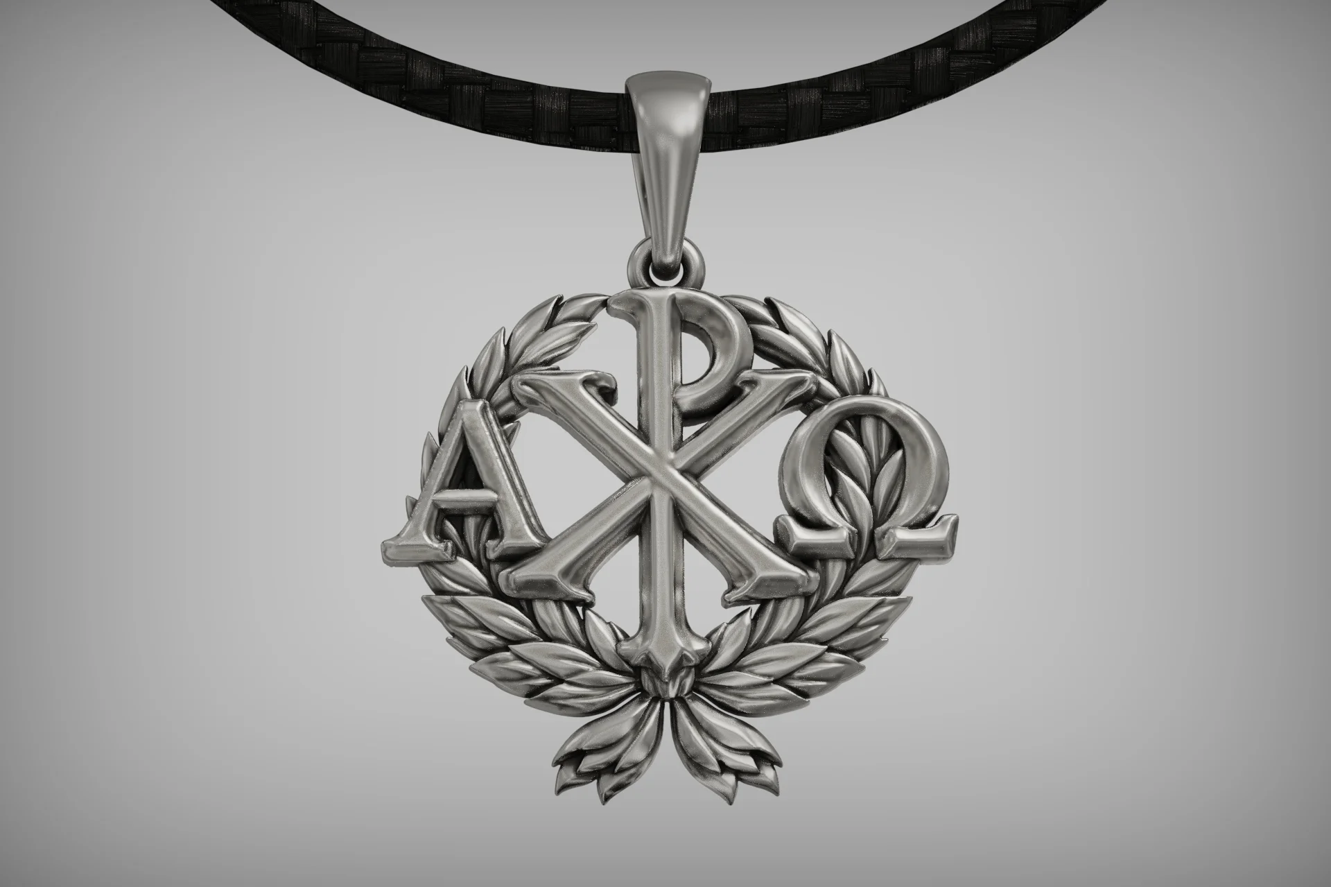 Christian Alpha Omega Chi Rho Pendant — view 4