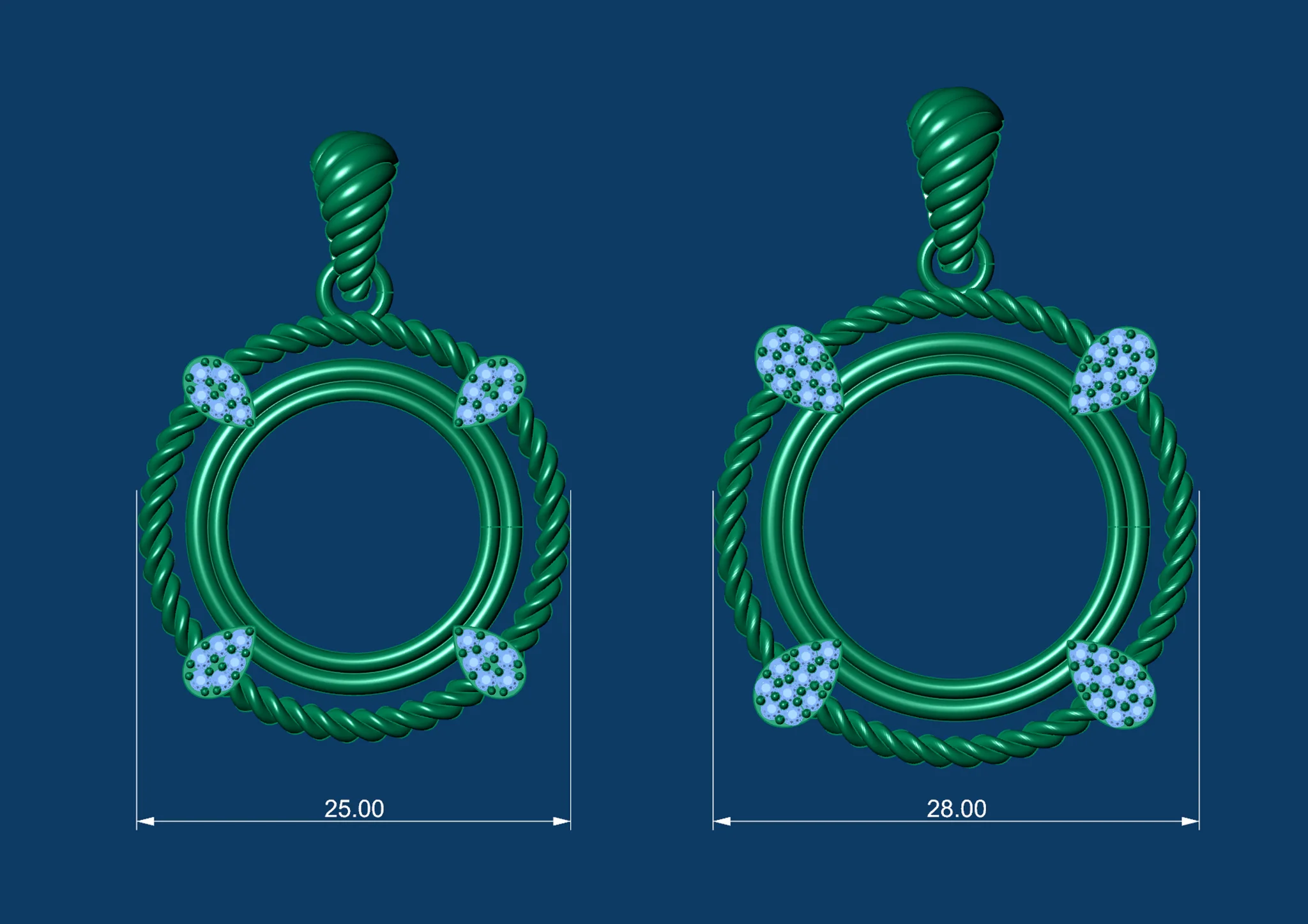 Coin Pendant Bezel Necklace 3D Print — view 5