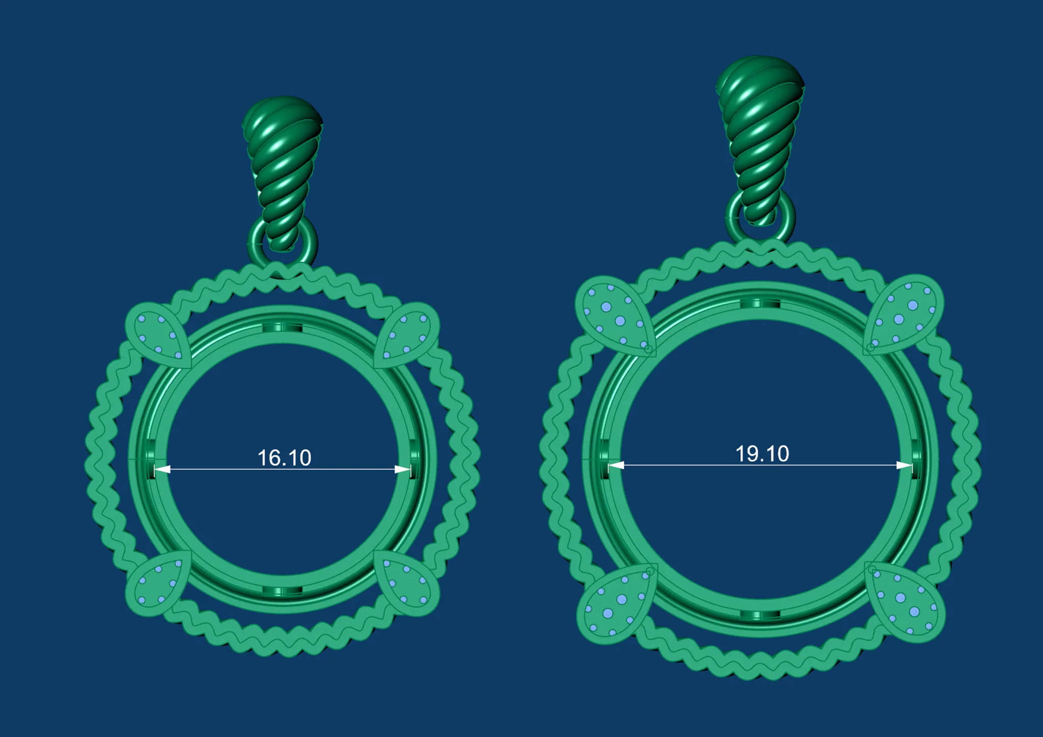 Coin Pendant Bezel Necklace 3D Print — view 6
