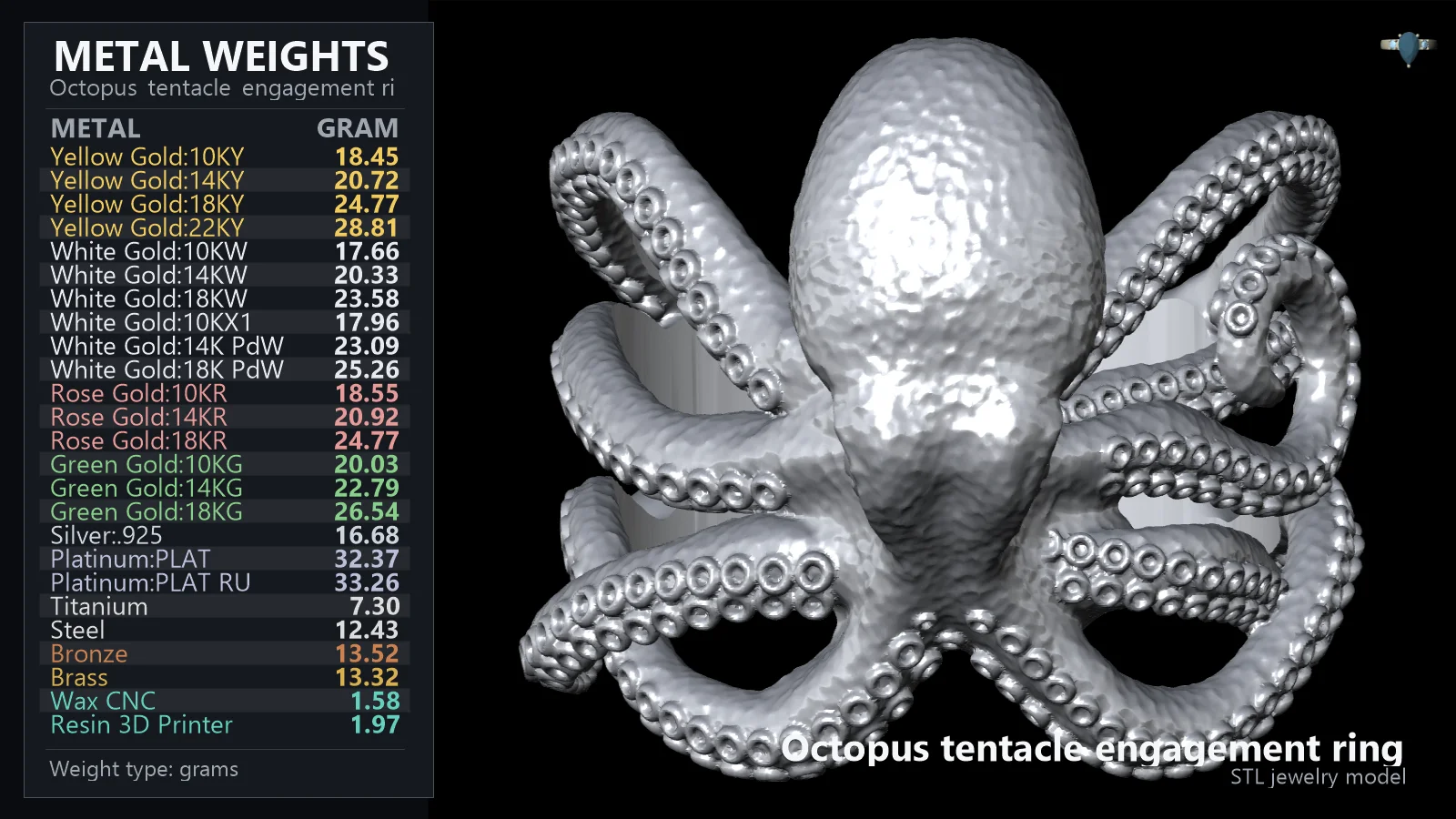 Octopus Tentacle Shank Ring — view 7