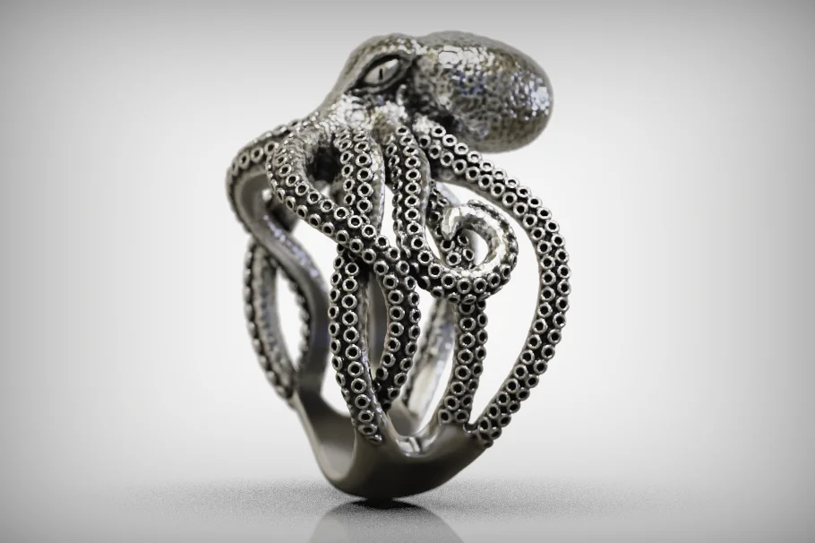 Octopus Tentacle Shank Ring