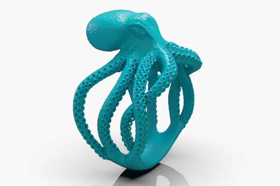 Octopus Tentacle Shank Ring — view 5