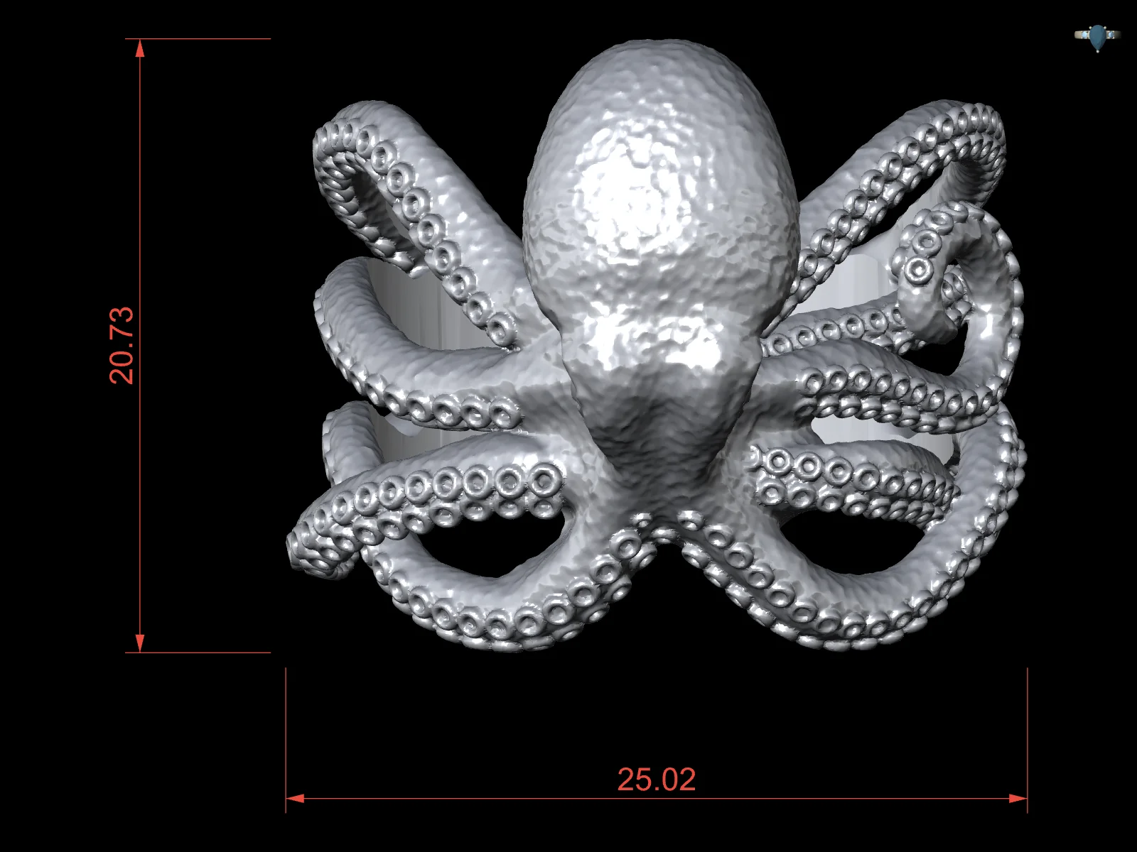 Octopus Tentacle Shank Ring — view 6