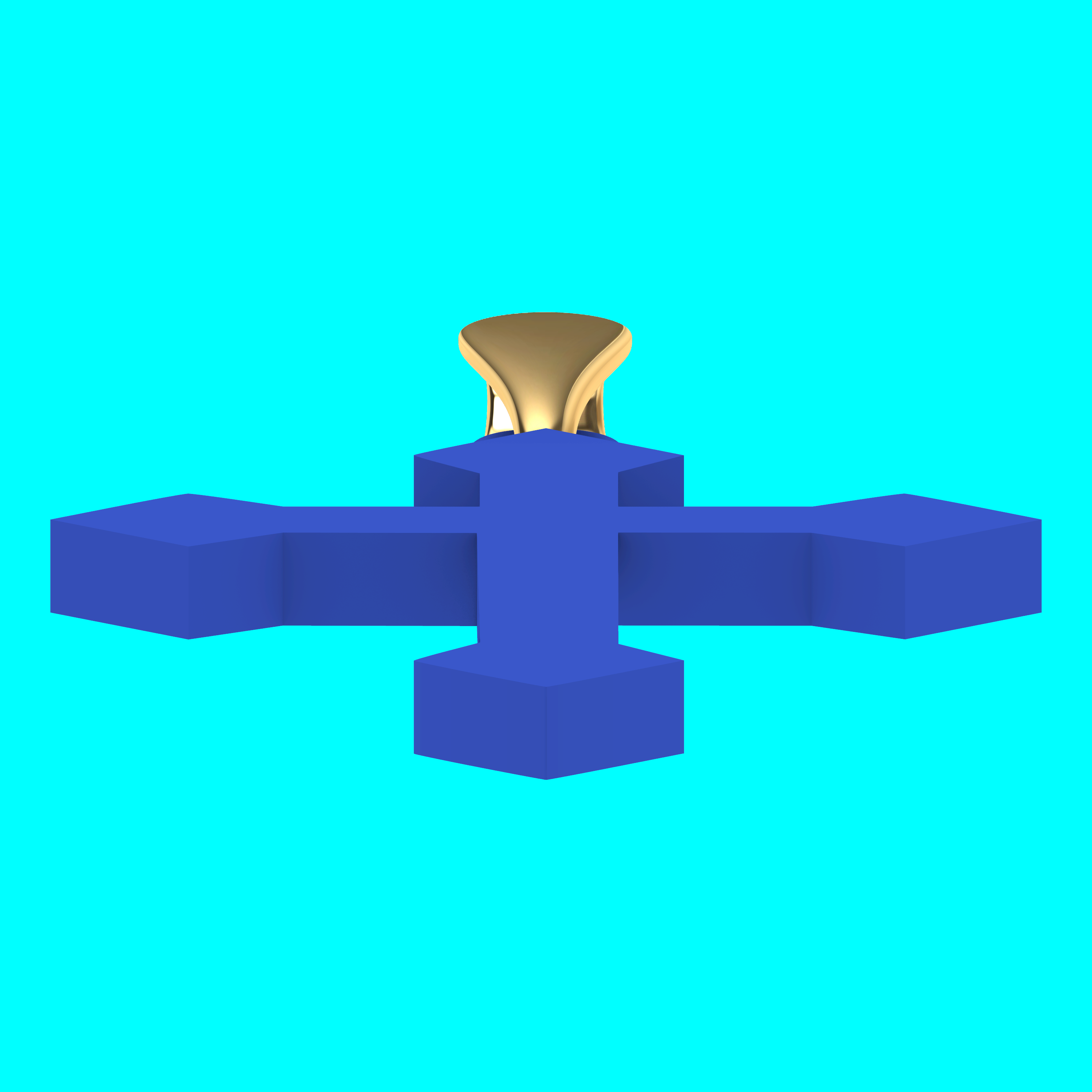 Cross Pendant with Stepped Square Ends — view 3