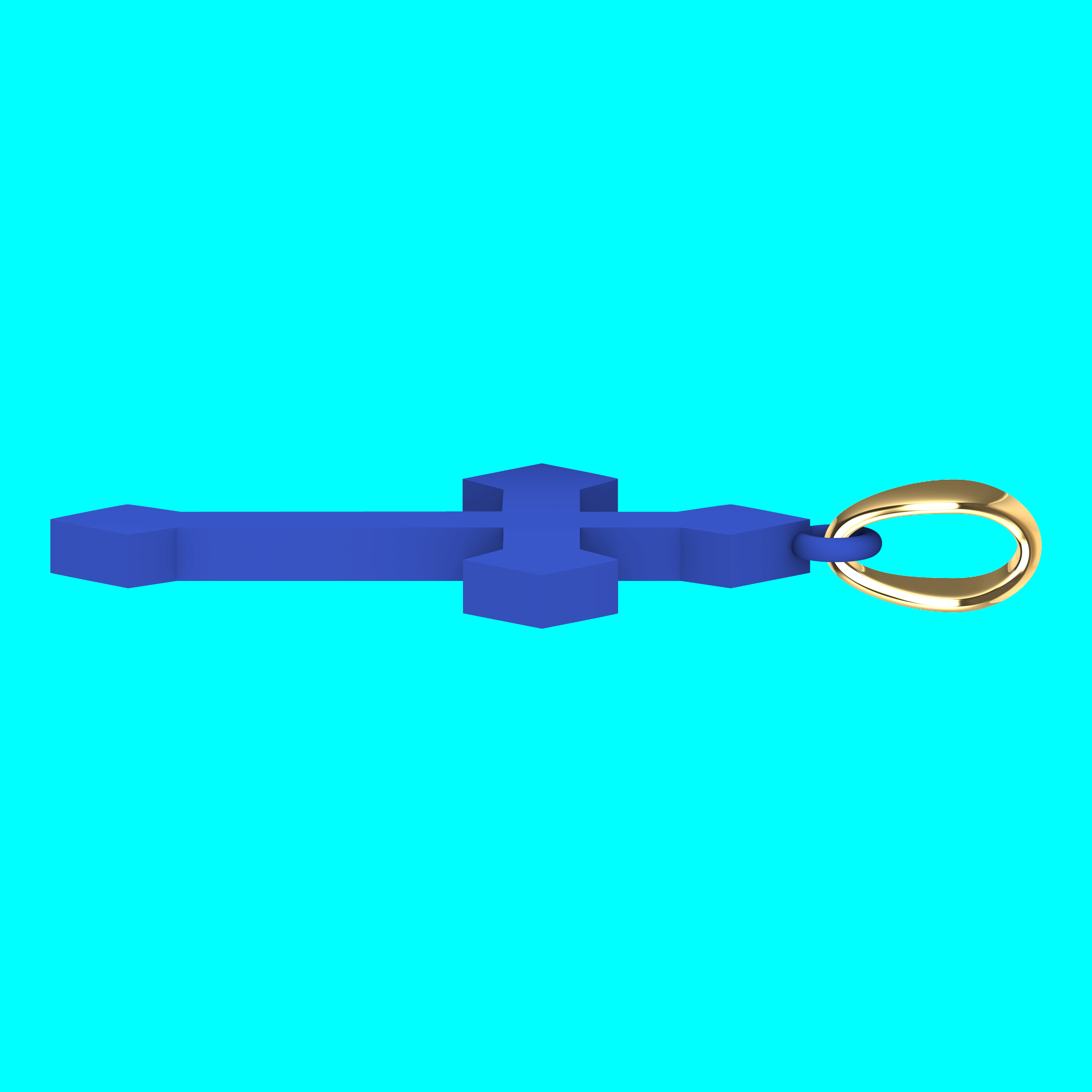 Cross Pendant with Stepped Square Ends — view 4