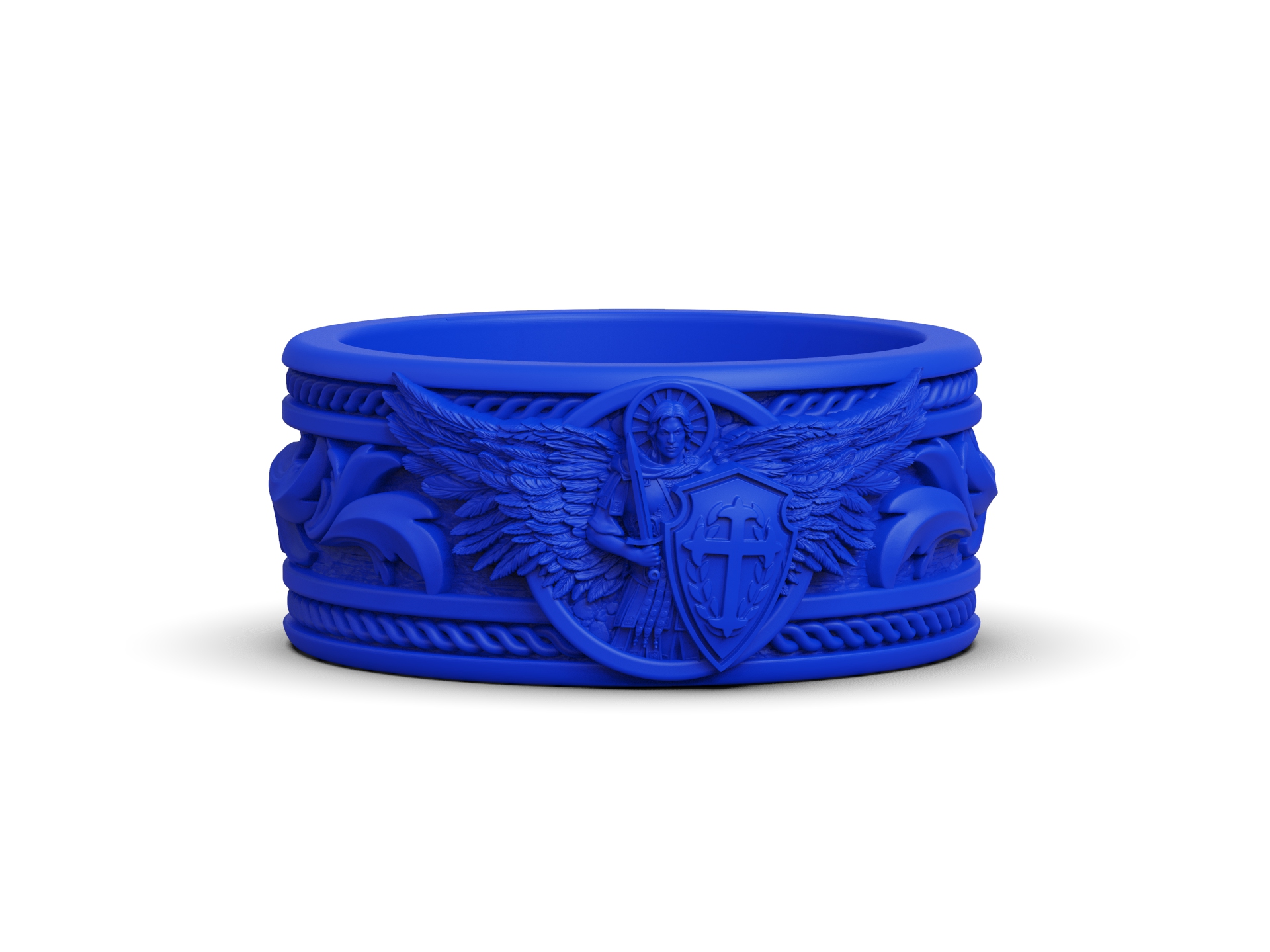 Winged Archangel Guardian Shield Ring — view 7