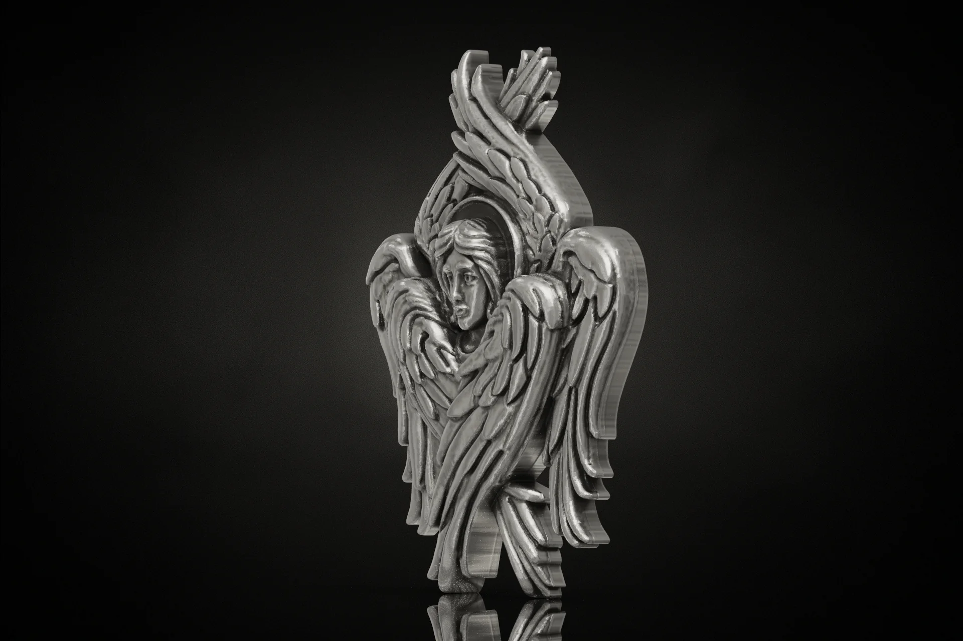 Seraphim Six-Winged Angel Religious Pendant — view 3