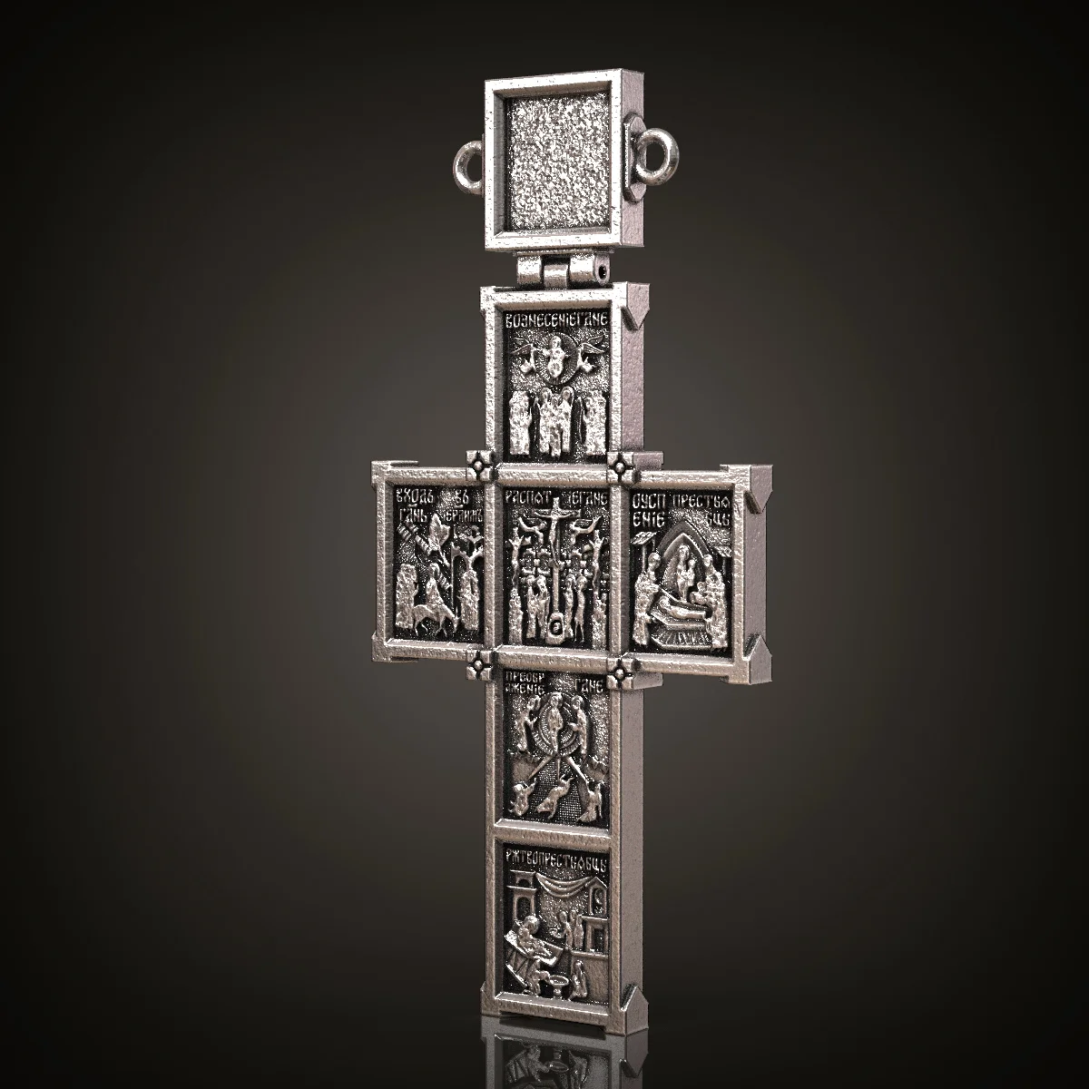 Twelve feasts cross orthodox pendant — view 7