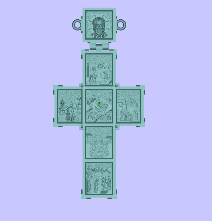 Twelve feasts cross orthodox pendant — view 3