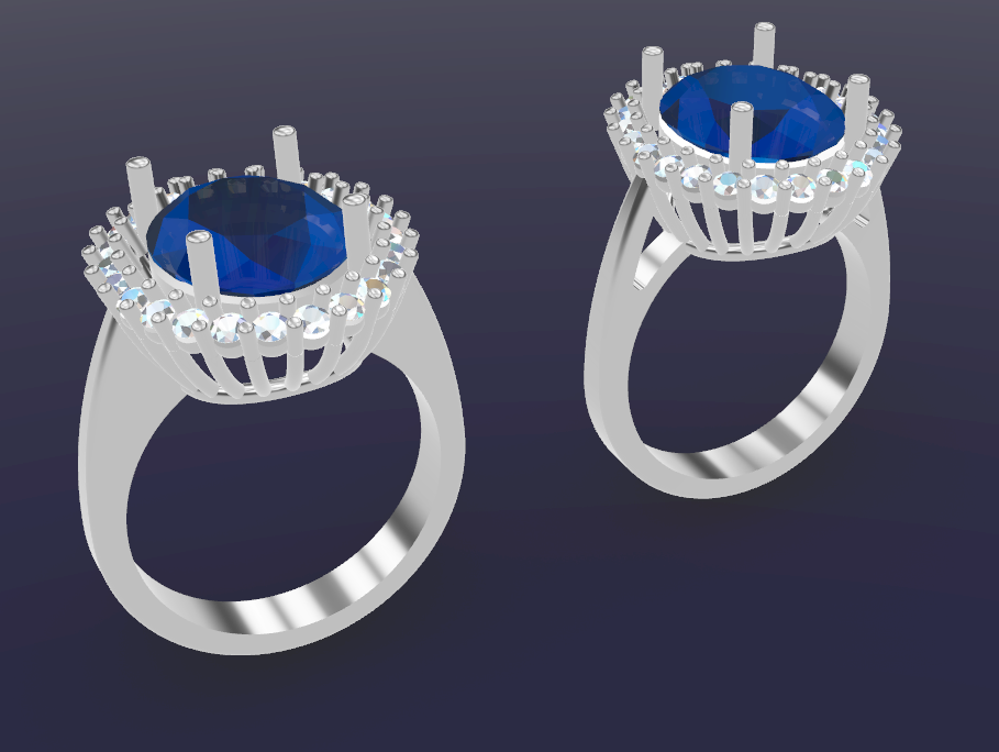 Oval Halo Engagement Ring - Production Ready — view 7