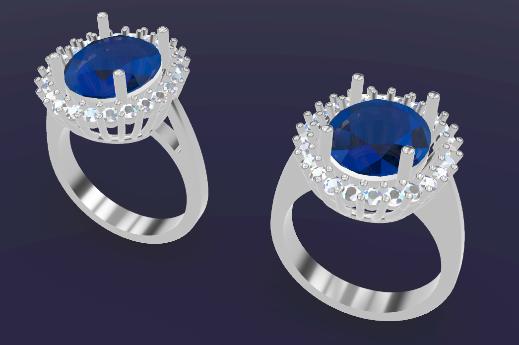 Oval Halo Engagement Ring - Production Ready — view 8