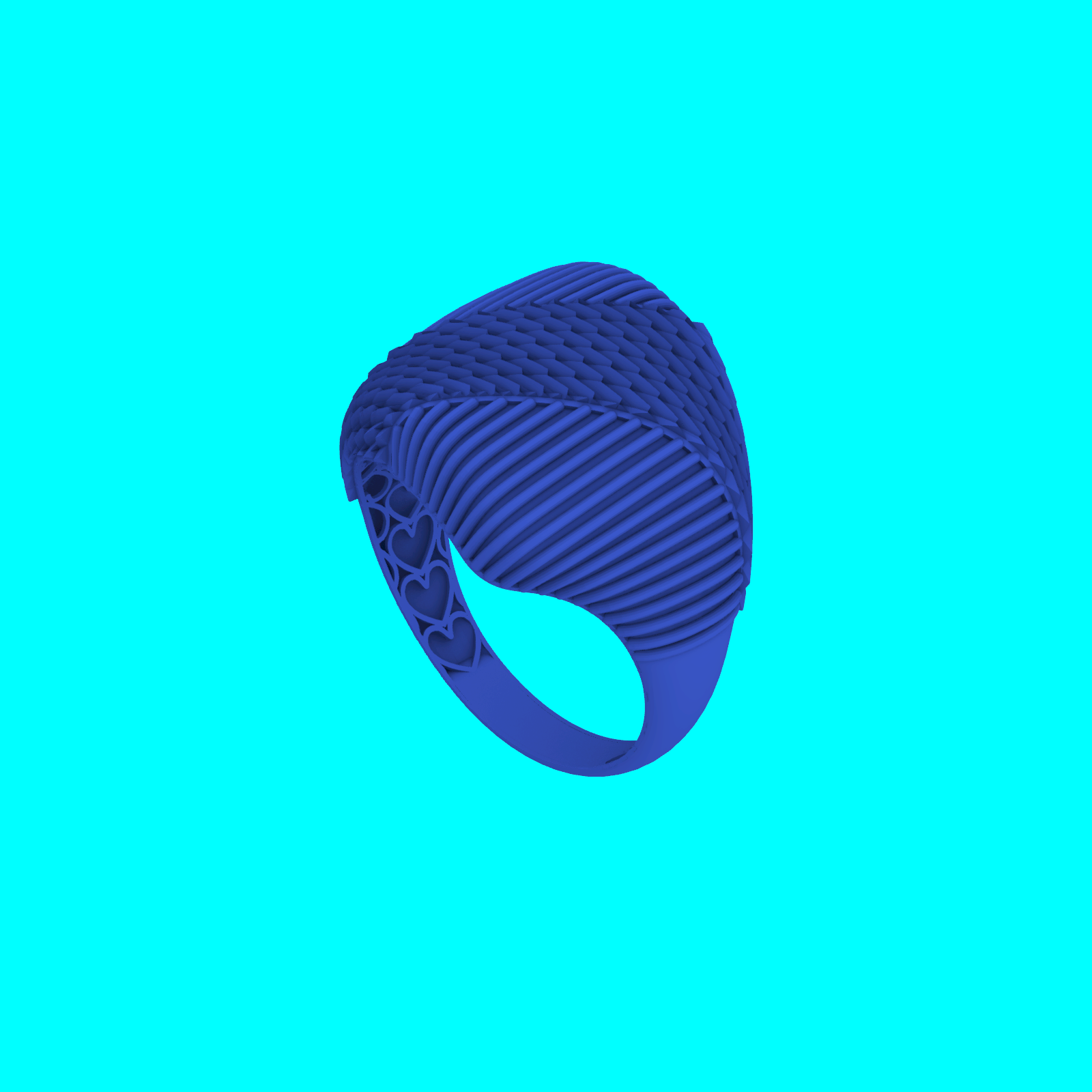 Wide Ribbed Dome Ring with Woven Center — view 6
