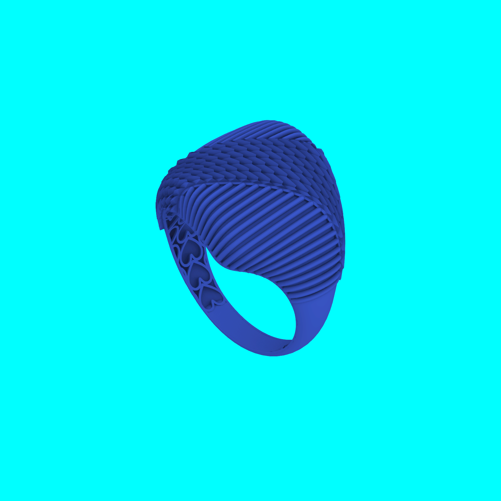 Wide Ribbed Dome Ring with Woven Center — view 8