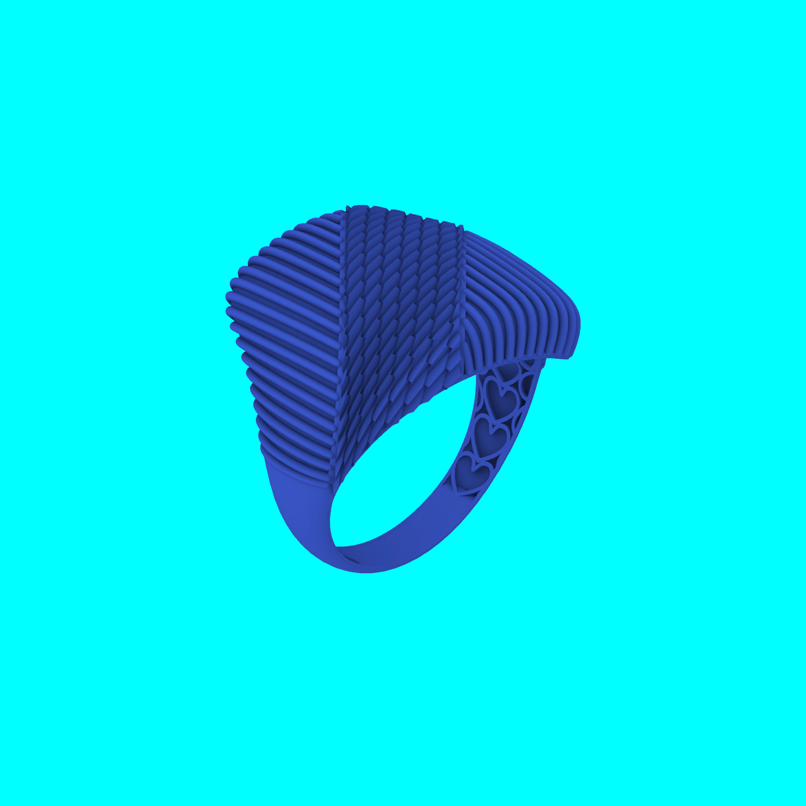 Wide Ribbed Dome Ring with Woven Center — view 7