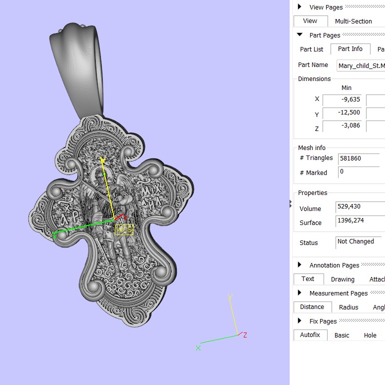 Ornate Two-Sided Orthodox Cross Pendant — view 8