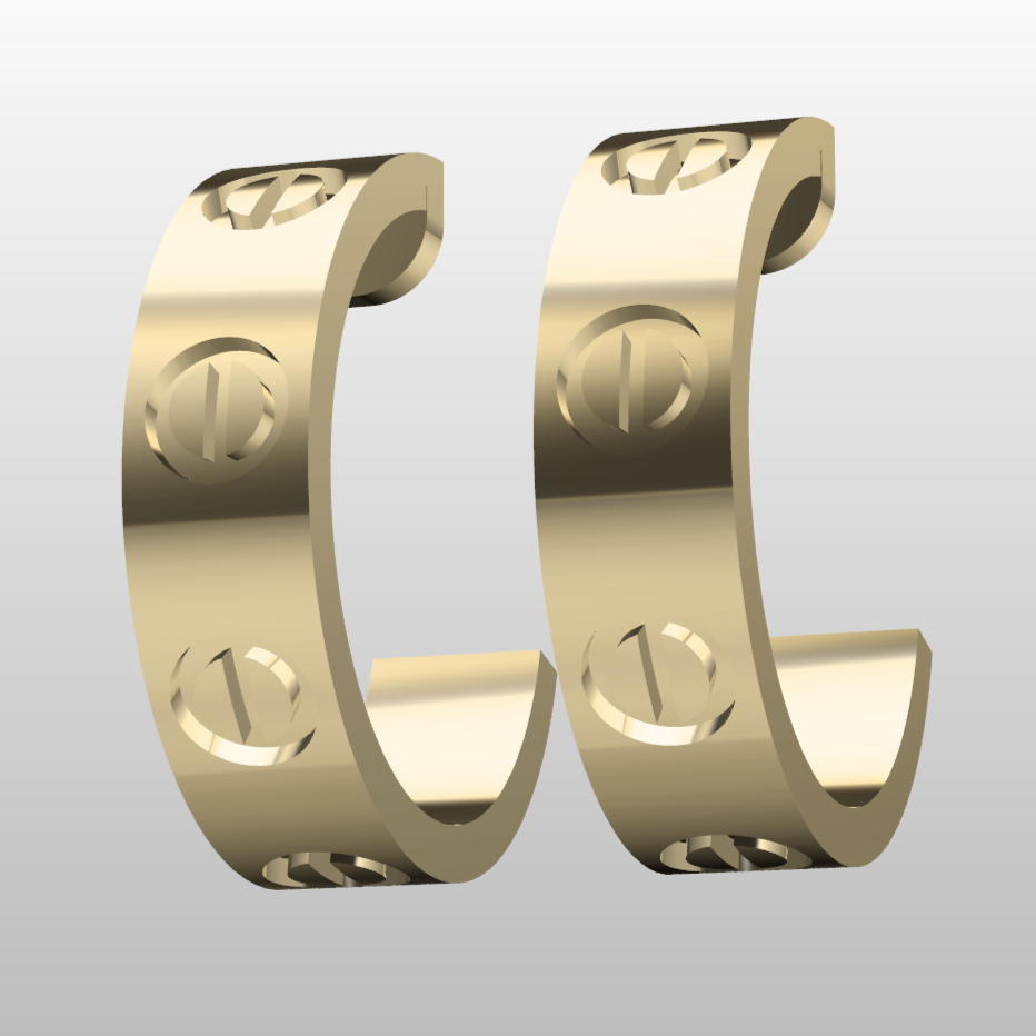 Engraved Hoop Earrings Pair