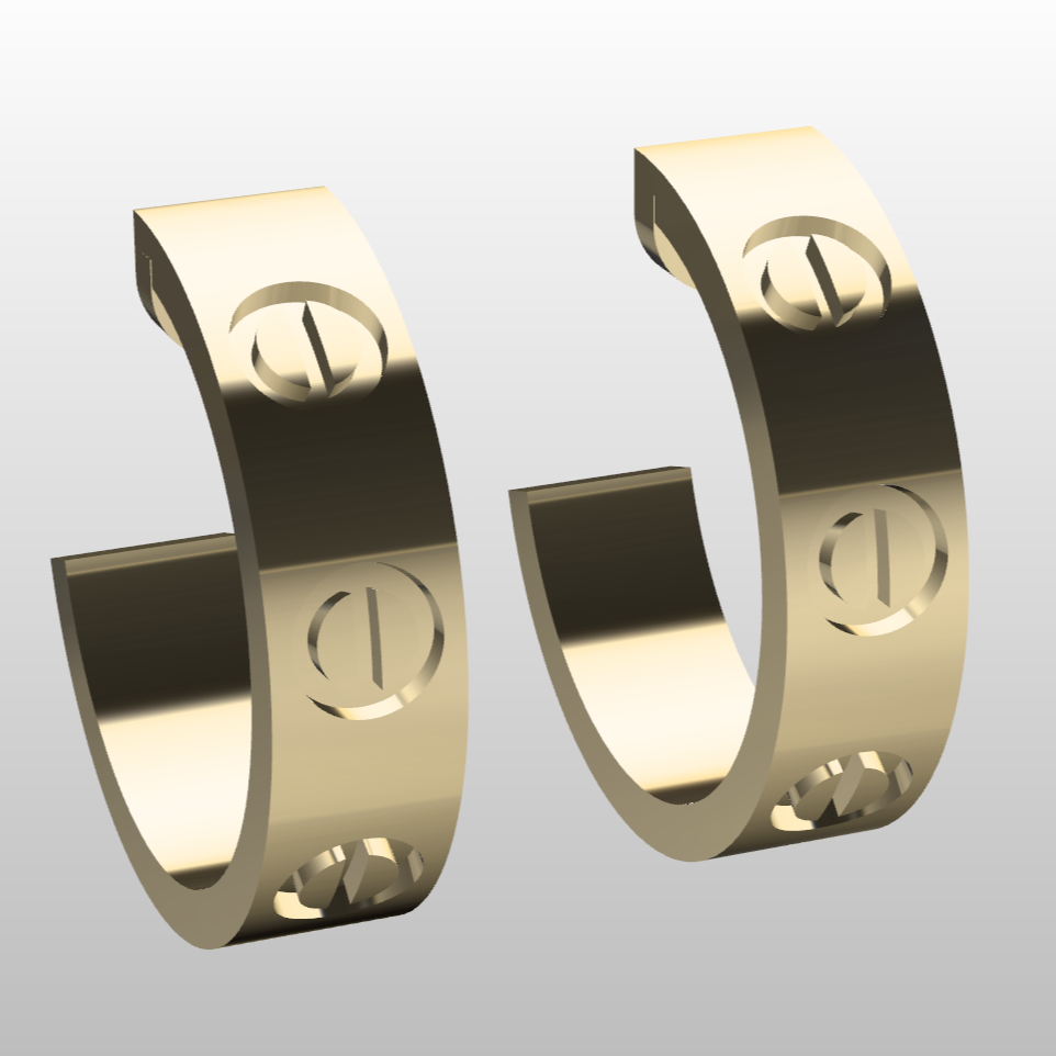 Engraved Hoop Earrings Pair — view 2