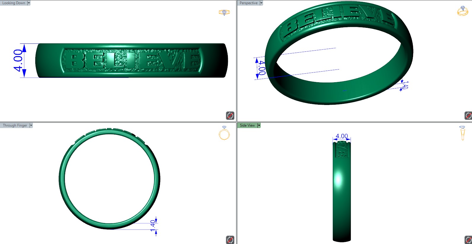 Minimalist 'Believe' Word Band Ring — view 8