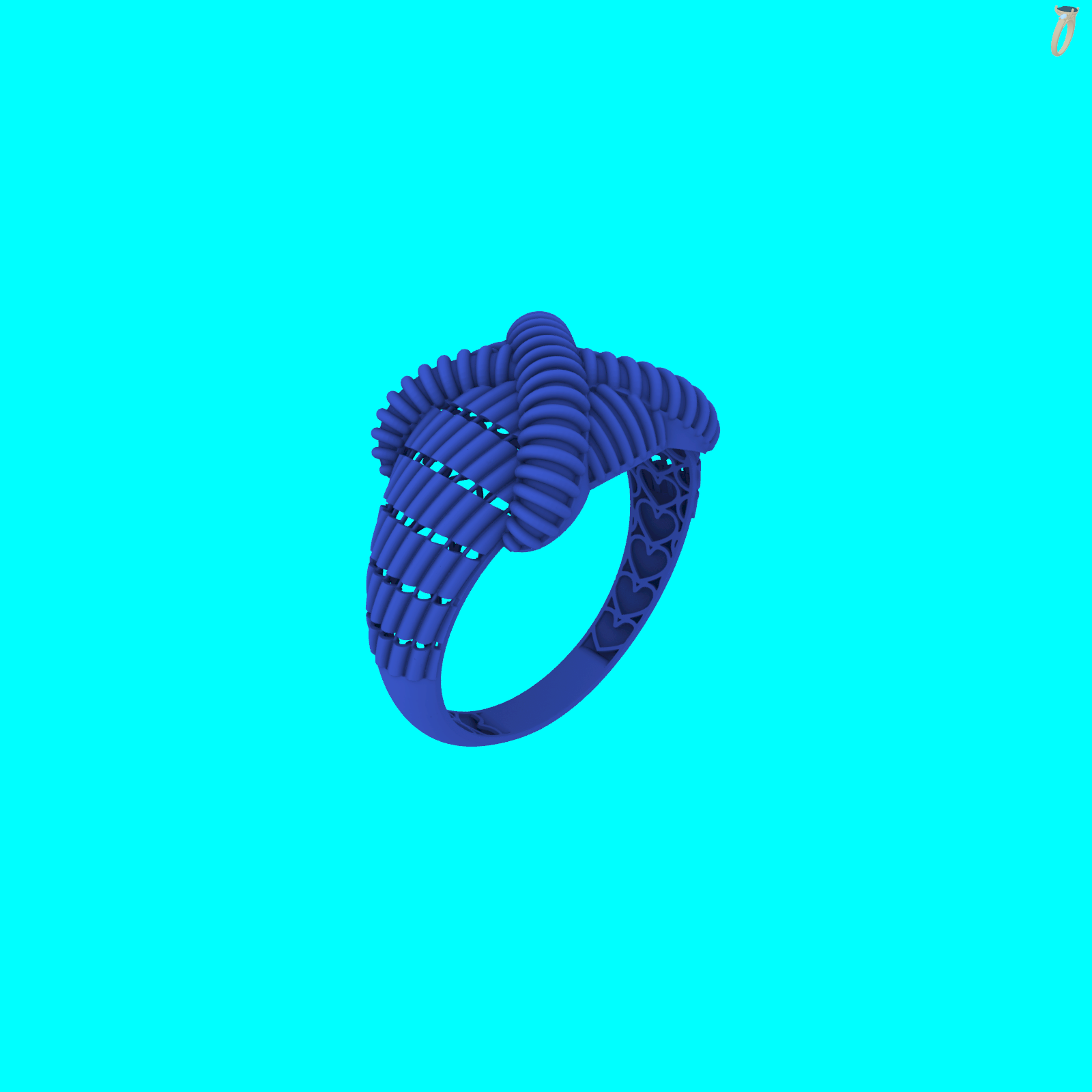 Ribbed Crossover Ring with Woven Shoulders — view 7