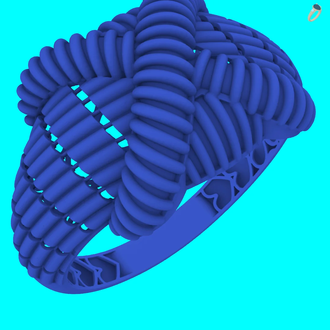 Ribbed Crossover Ring with Woven Shoulders — view 2