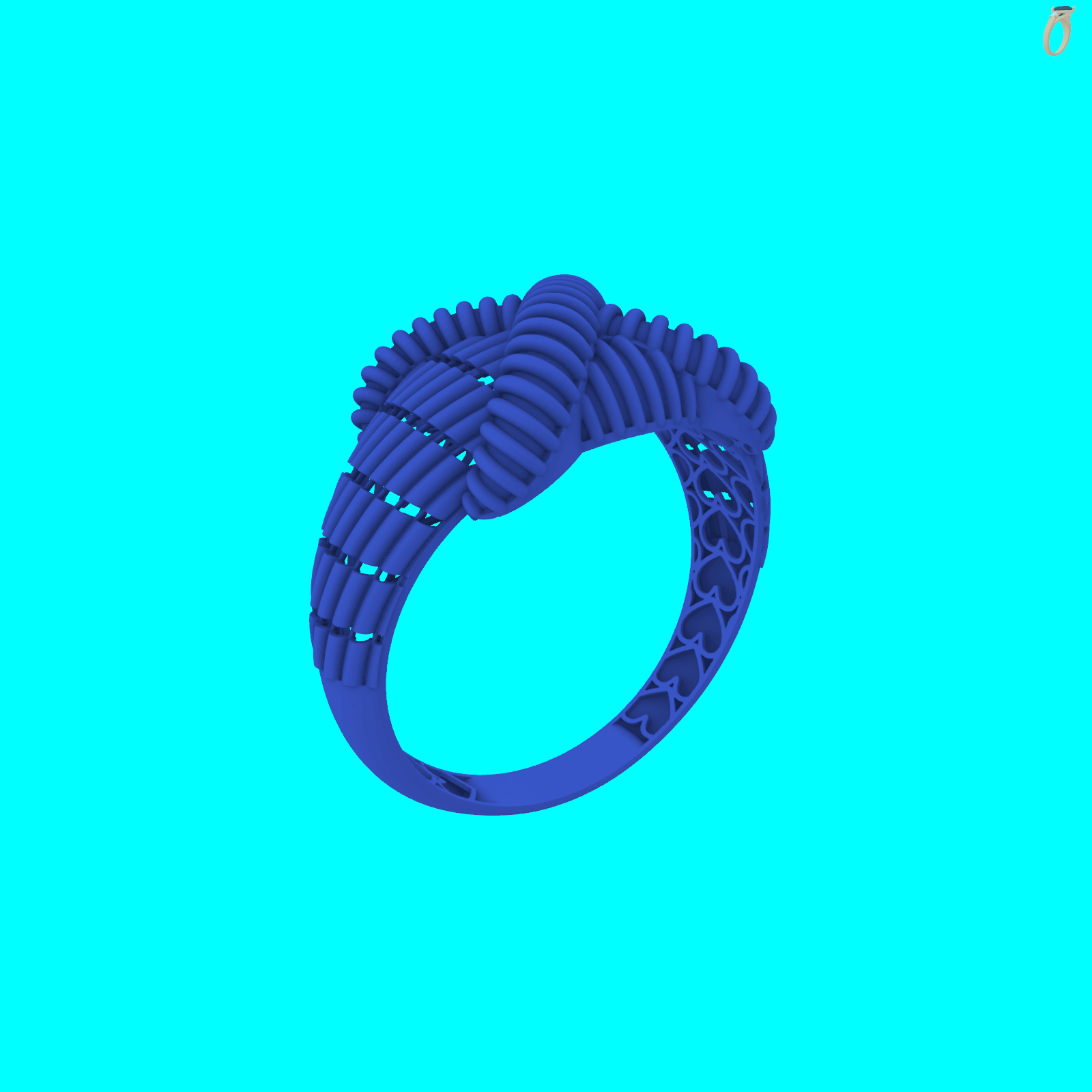 Ribbed Crossover Ring with Woven Shoulders — view 5