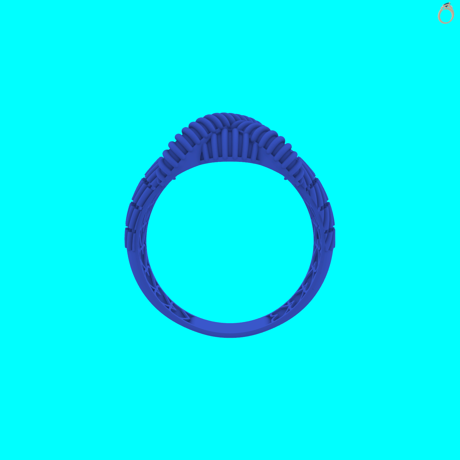 Ribbed Crossover Ring with Woven Shoulders — view 3
