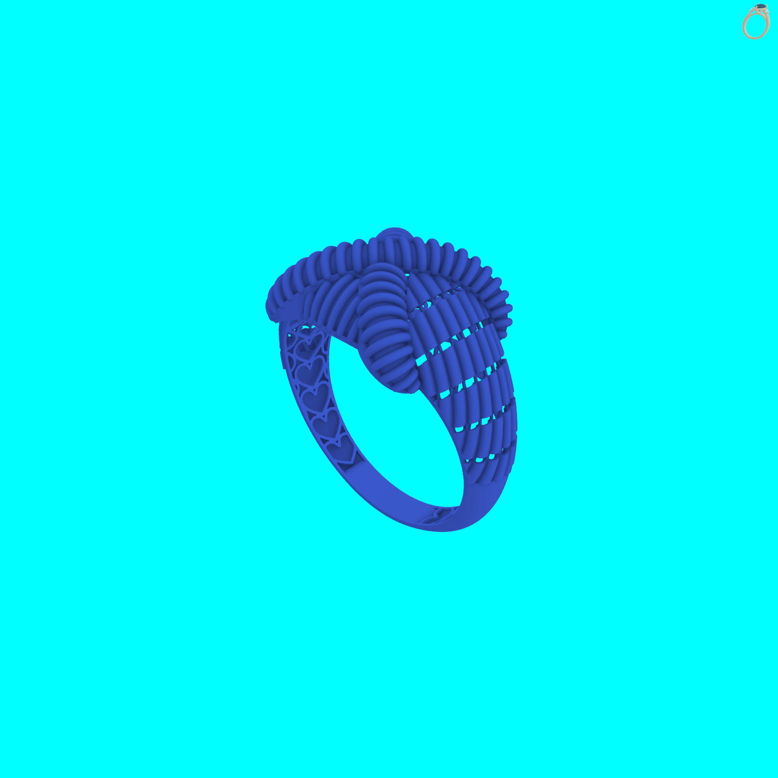 Ribbed Crossover Ring with Woven Shoulders — view 6