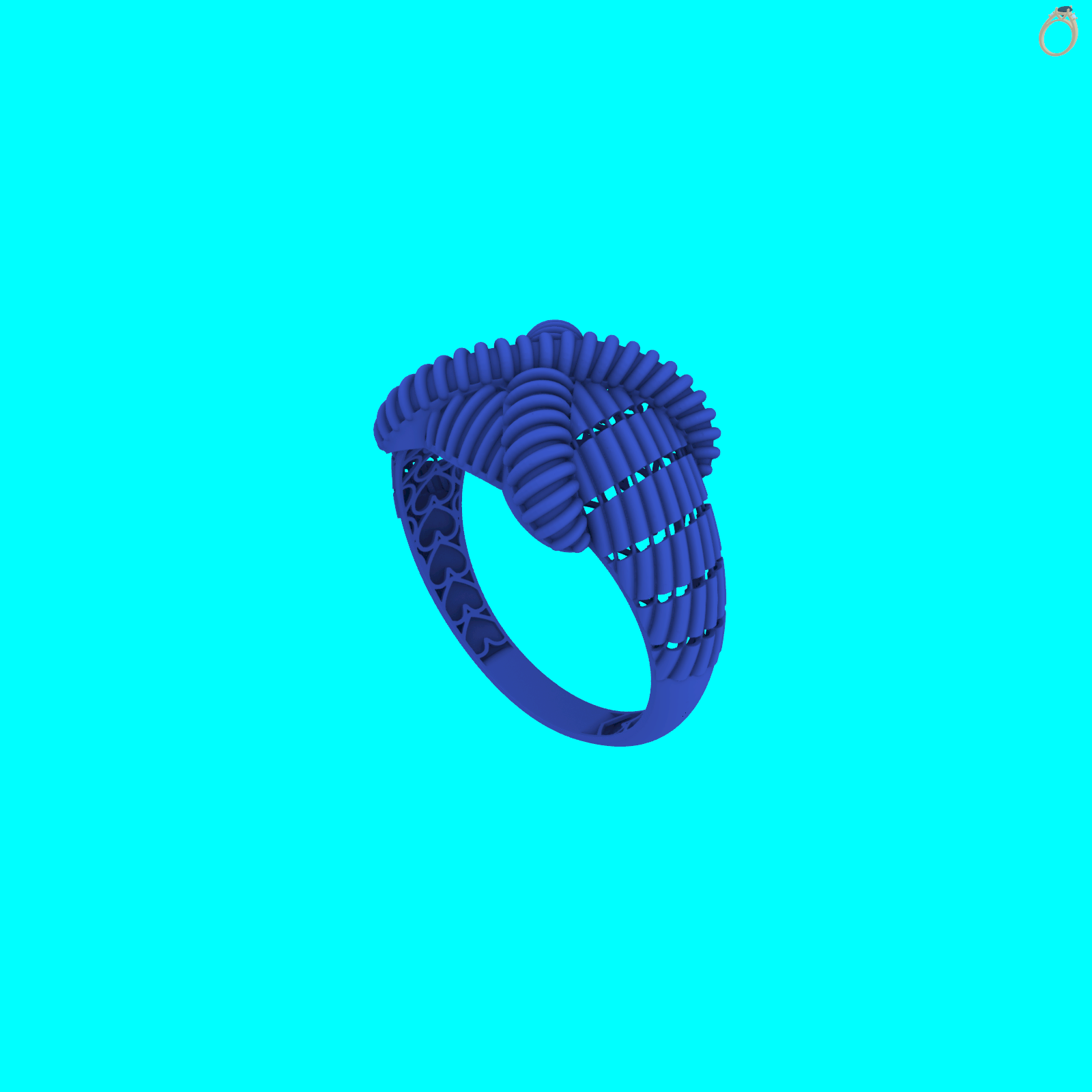 Ribbed Crossover Ring with Woven Shoulders — view 8