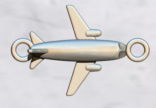 Detailed Airplane Aircraft Pendant — view 4