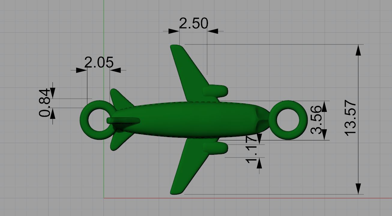 Detailed Airplane Aircraft Pendant — view 6