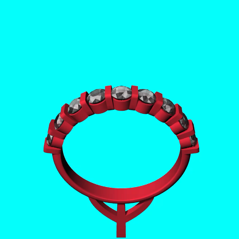 Nine-Stone Bar-Set Half-Eternity Ring — view 6