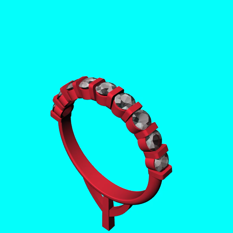 Nine-Stone Bar-Set Half-Eternity Ring — view 2