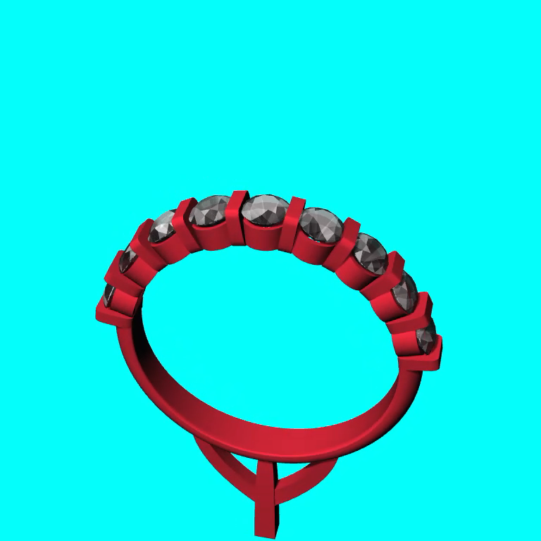 Nine-Stone Bar-Set Half-Eternity Ring — view 5