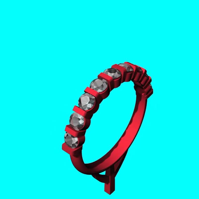 Nine-Stone Bar-Set Half-Eternity Ring