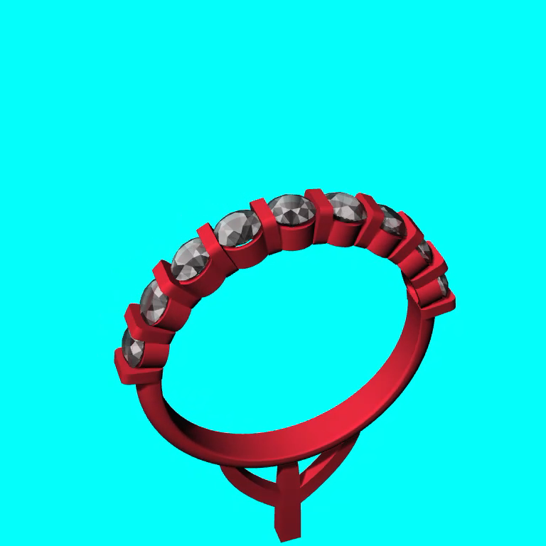 Nine-Stone Bar-Set Half-Eternity Ring — view 8