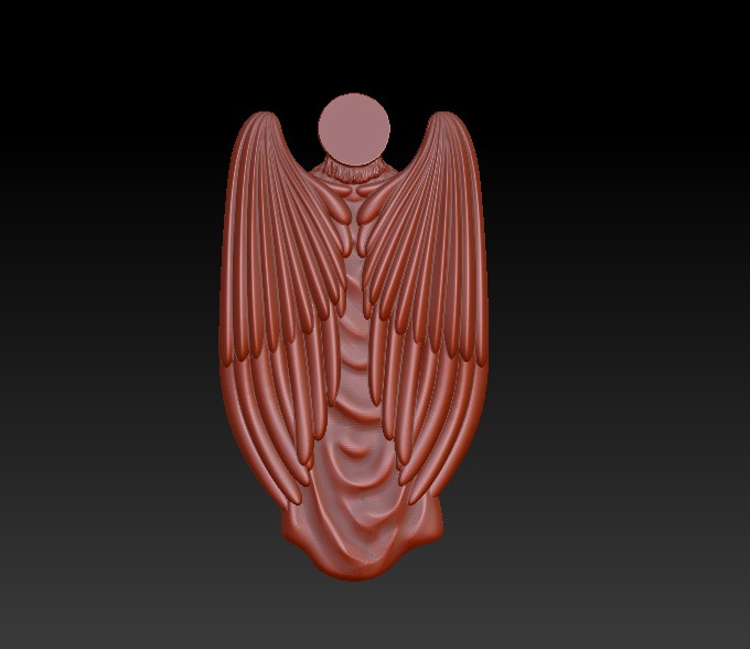 Guardian Angel Pendant with Sword and Shield — view 3