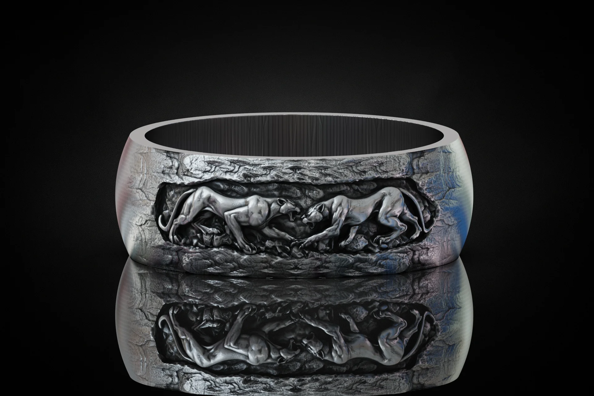 Sculpted Panther Wildlife Animal Ring — view 2
