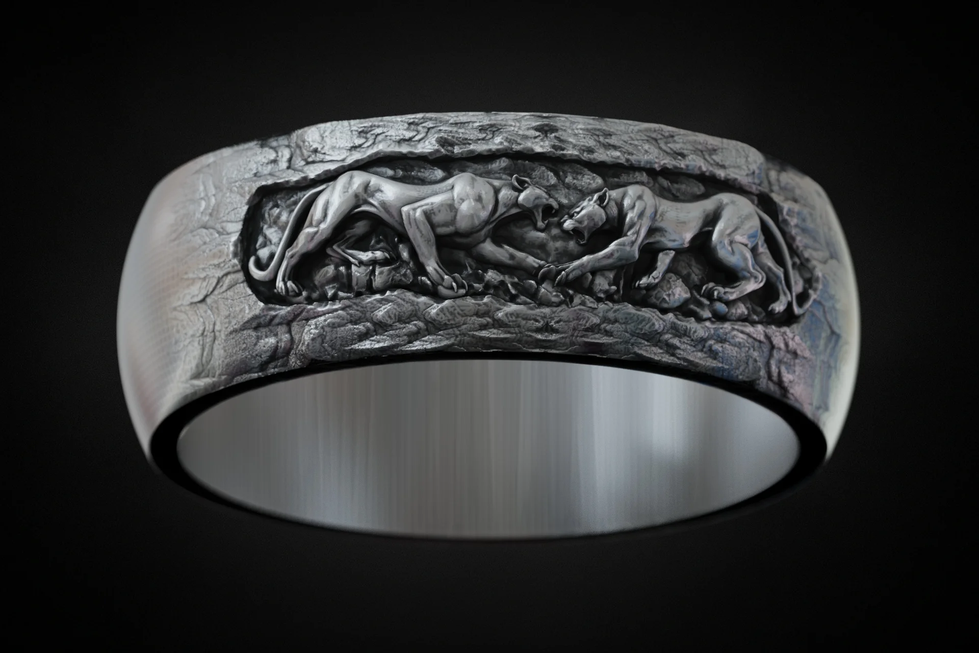 Sculpted Panther Wildlife Animal Ring — view 3