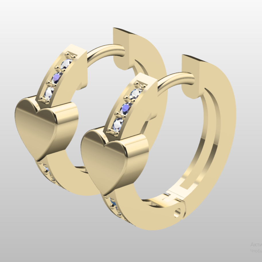 Heart Huggie Hoop Earrings — view 3