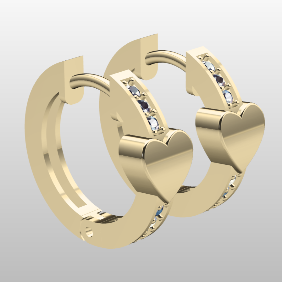 Heart Huggie Hoop Earrings