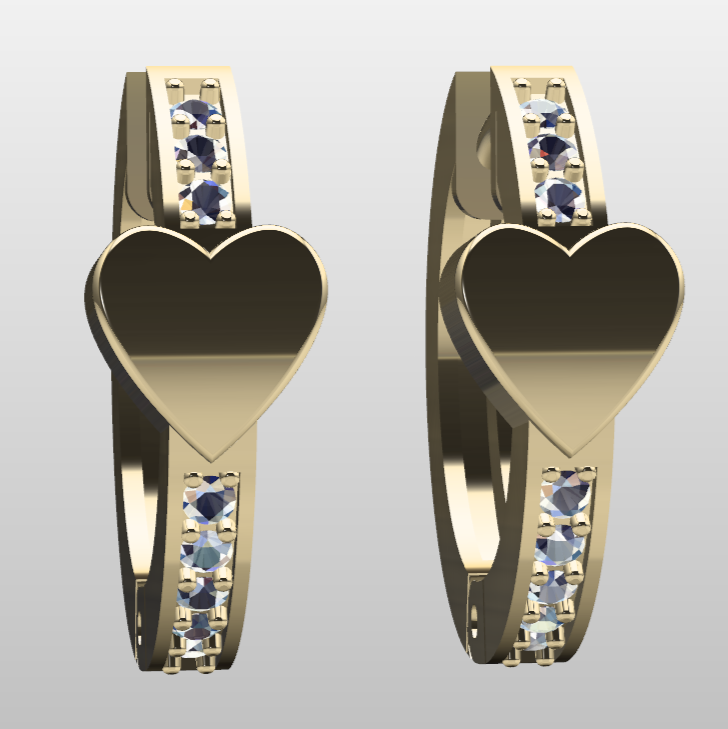 Heart Huggie Hoop Earrings — view 4