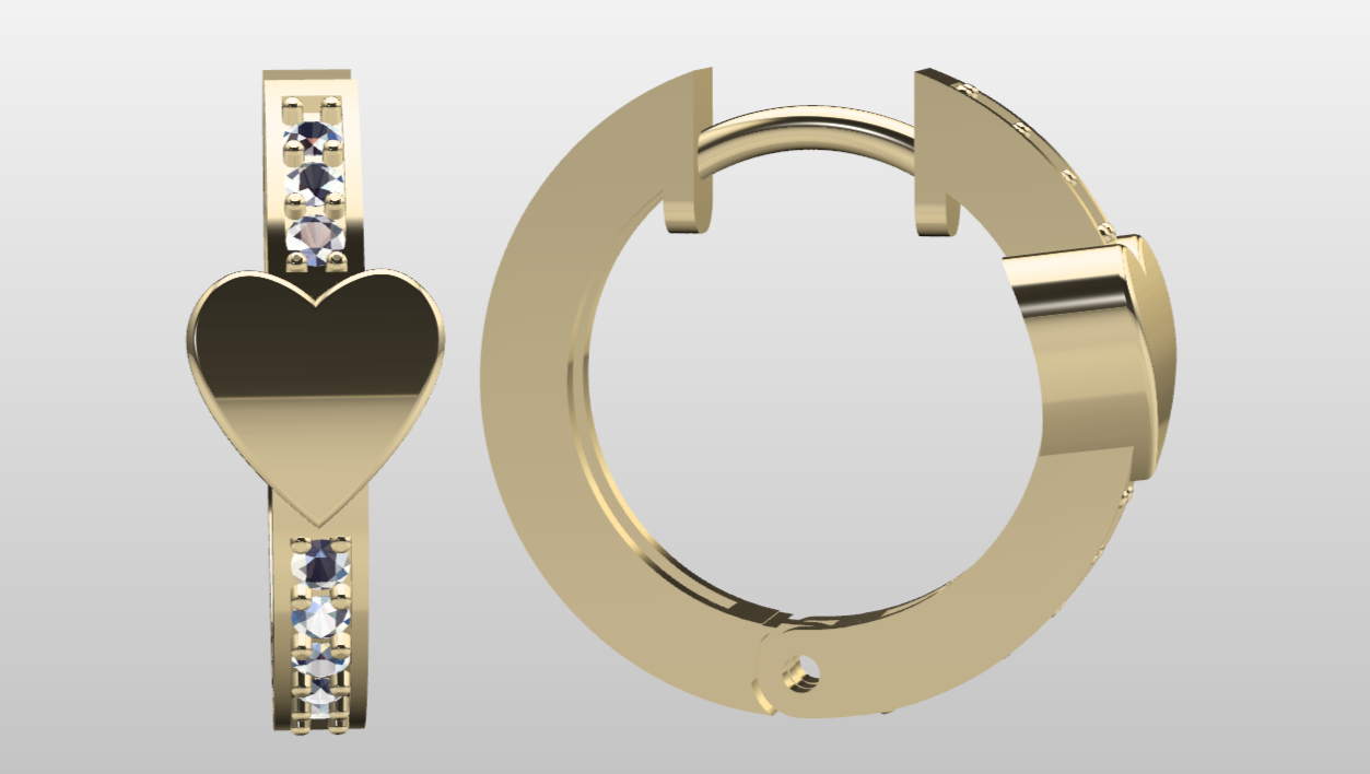 Heart Huggie Hoop Earrings — view 2