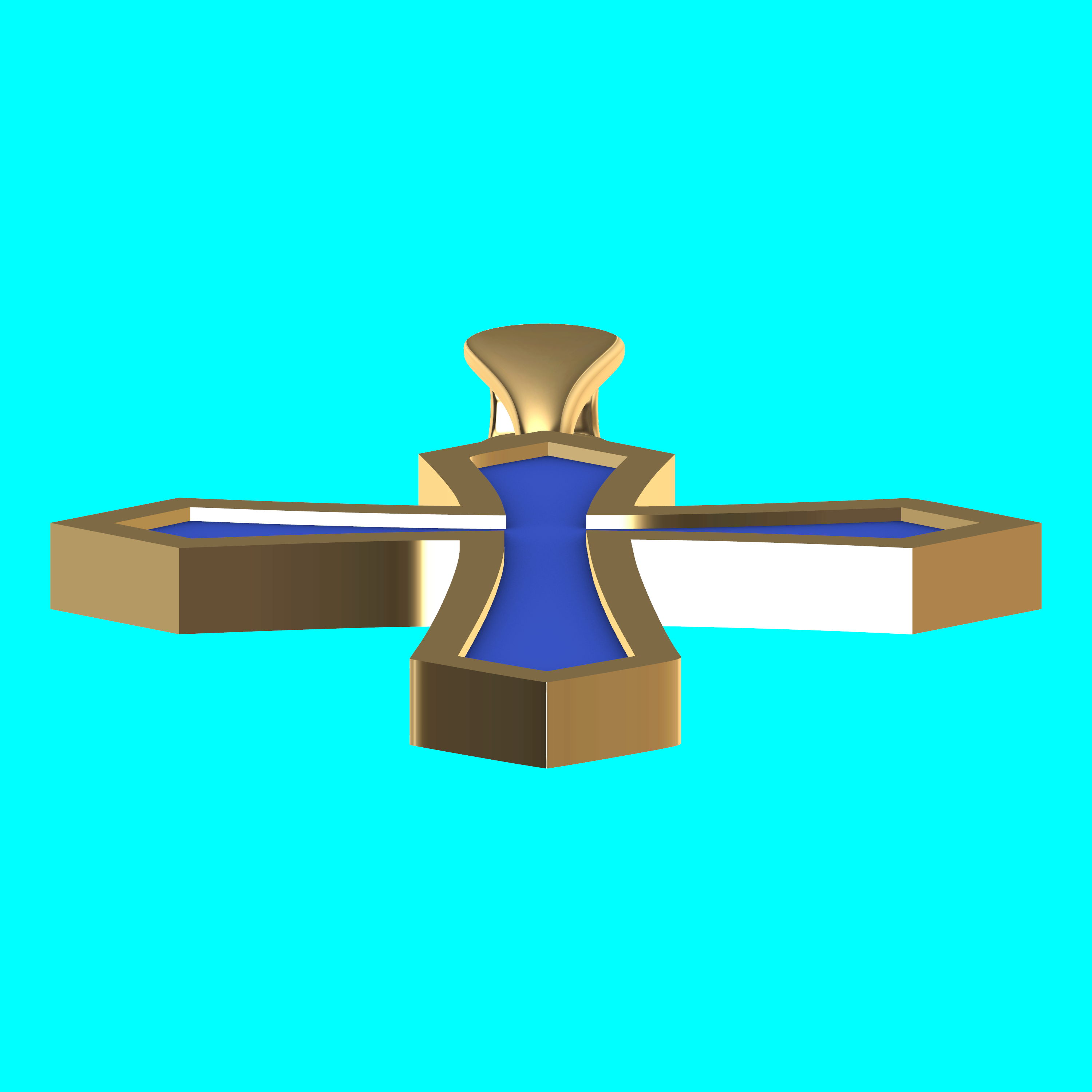 Framed Cross Pendant with Pentagonal Ends — view 3