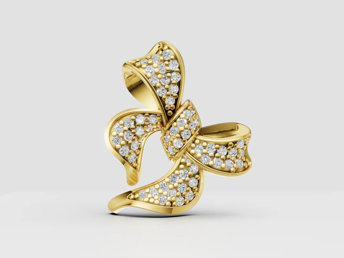 Pavé Bow Pendant 3D Model