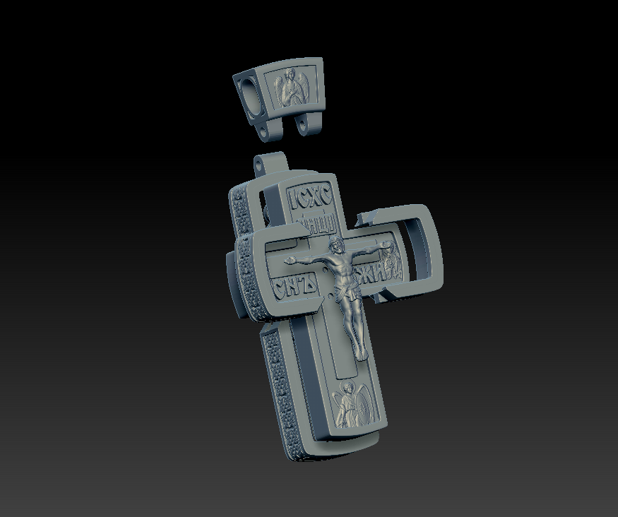 Orthodox Crucifix Corpus Knotwork Pendant — view 8