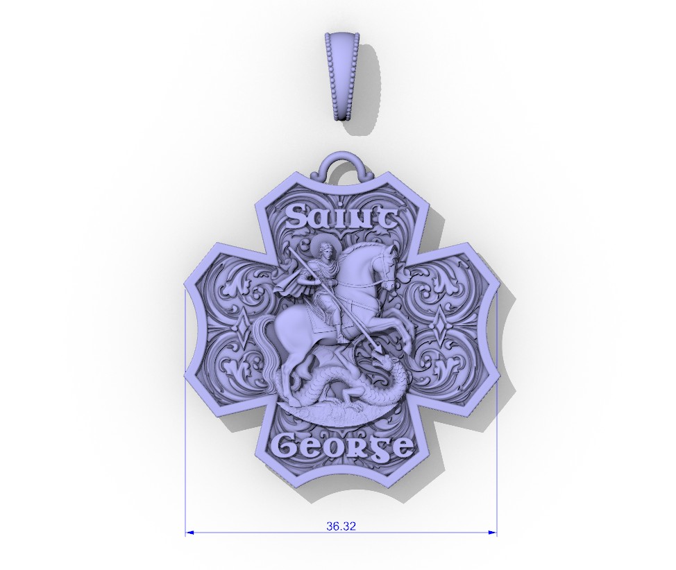 Saint George Dragon Slayer Florian Cross Pendant — view 7