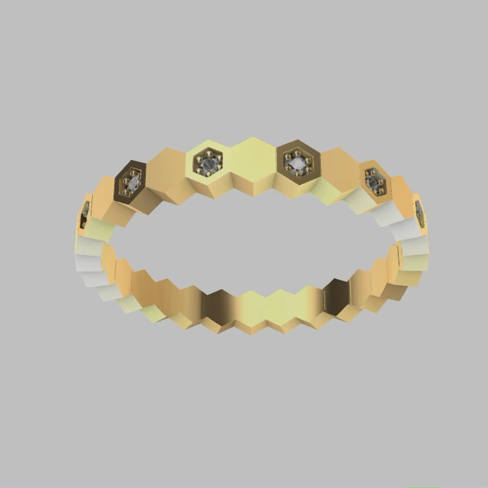 Geometric Honeycomb Diamond Eternity Band Ring — view 7