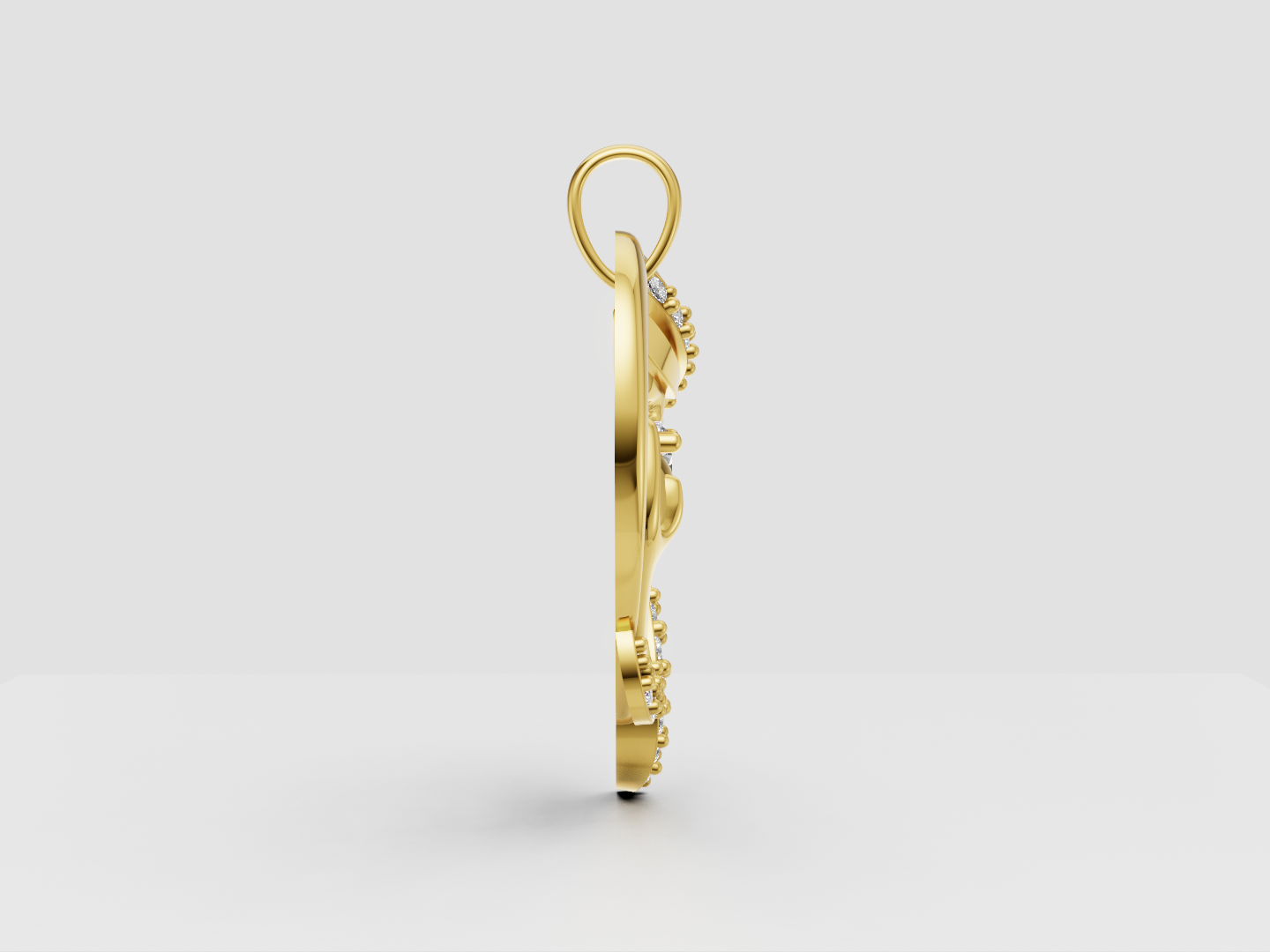 Mother and Child Heart Pendant 3D Model — view 6